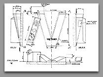 Piet Teunissen structural drawing of the Liberation Sculpture - click for enlargement.