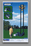This rendering shows Gerards original design for the scultpural component using the pre-existing design of the carillon - click for enlargement.