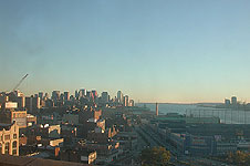 looking out the back window of W. 26th towards the Financial District in lower Manhattan