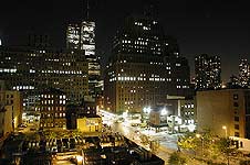 the World Trade Towers as seen from Tribeca