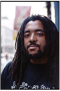Samson Mnisi on the streets of Soho New York, 2000.