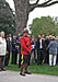 The Royal Canadian Mounted Police in full dress garb attend the formal presentation.